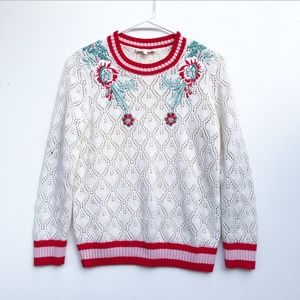 Maje Embroidered Knit Sweater Size Small